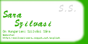 sara szilvasi business card