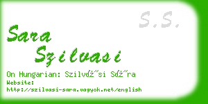 sara szilvasi business card